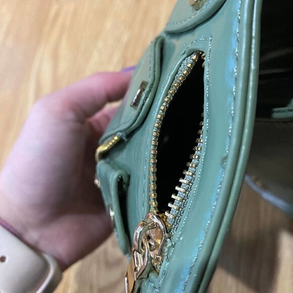 MDD Fashion 79 The Fiona Faux Leather Jacket Handbag Green Gold - Picture 12 of 15